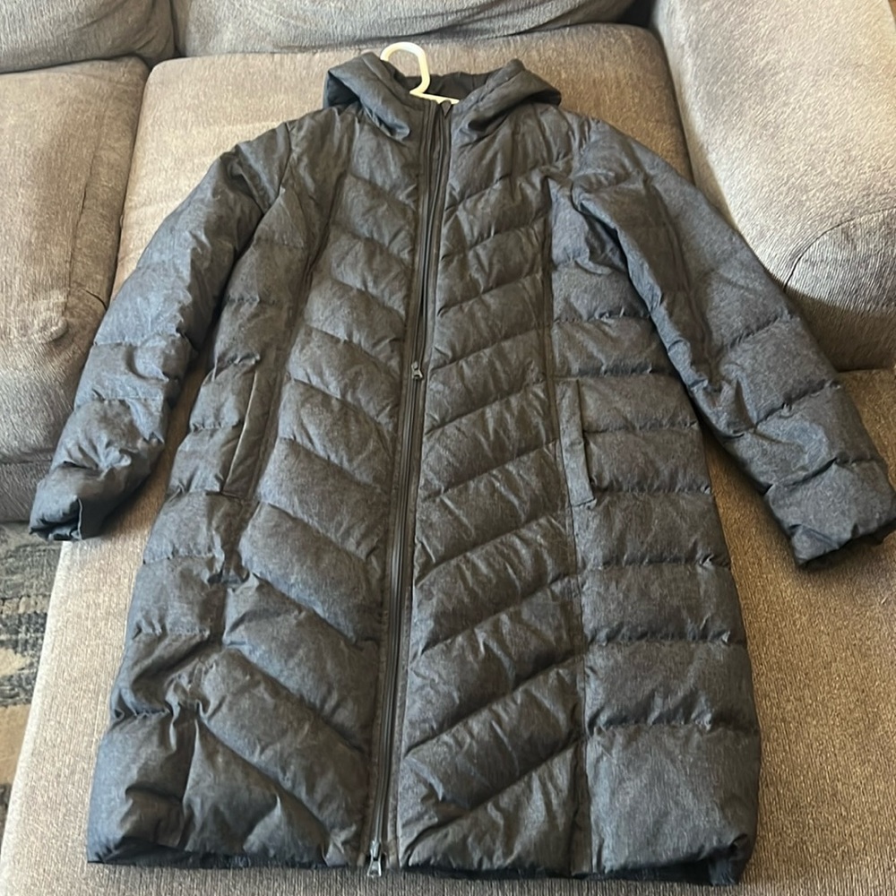 Long Puffy Jacket with Hood